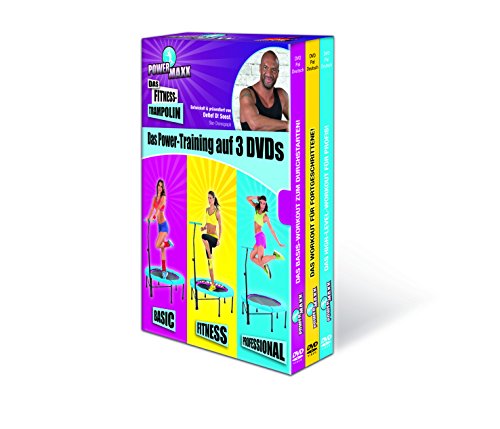 Original Power Maxx Trainings DVDs für Fitness Trampolin 3er Set